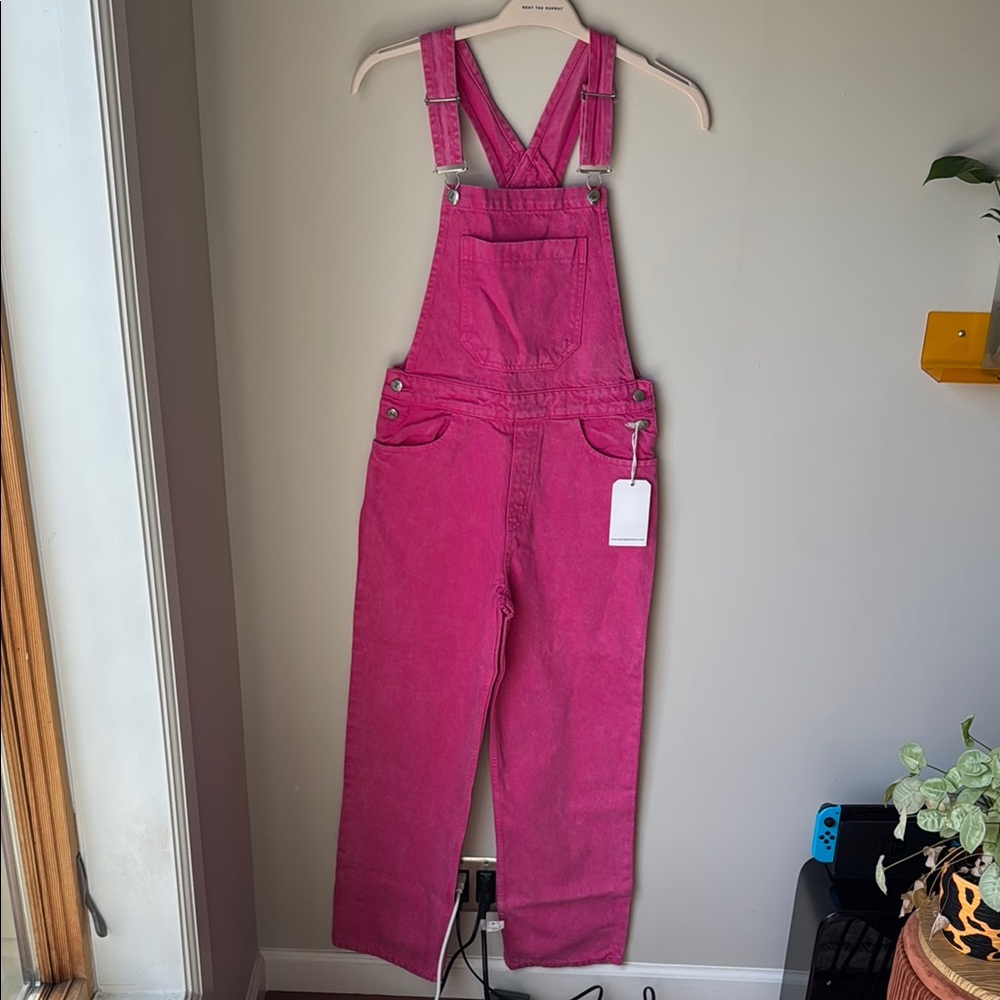 NWT Pink Women's Denim Overalls